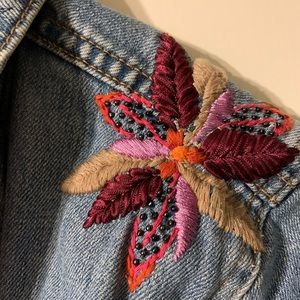 Gap denim embroidered jacket